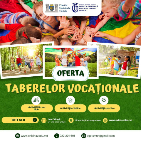 Oferta centrelor extrașcolare din municipiul Chișinău în vederea organizării taberelor de vară